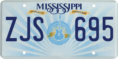 MS license plate ZJS695