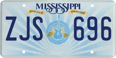 MS license plate ZJS696