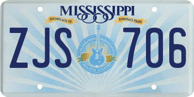 MS license plate ZJS706