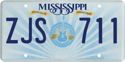 MS license plate ZJS711