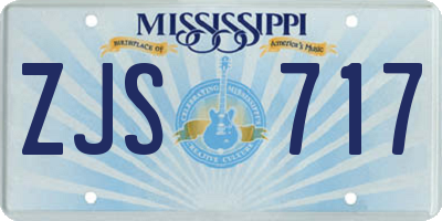 MS license plate ZJS717