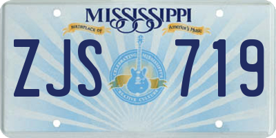 MS license plate ZJS719