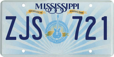 MS license plate ZJS721