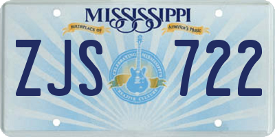 MS license plate ZJS722
