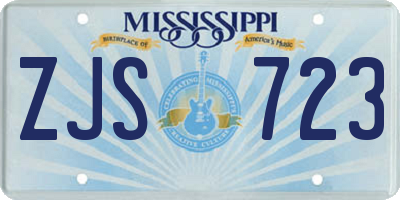 MS license plate ZJS723