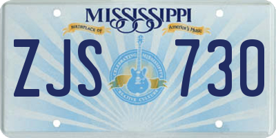 MS license plate ZJS730