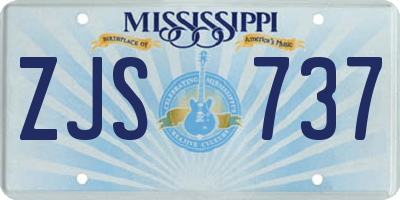MS license plate ZJS737
