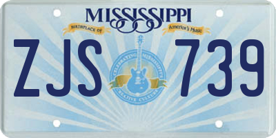 MS license plate ZJS739
