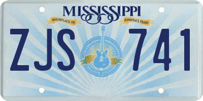 MS license plate ZJS741