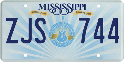 MS license plate ZJS744