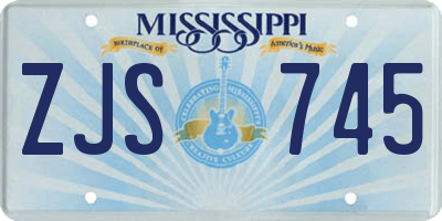 MS license plate ZJS745