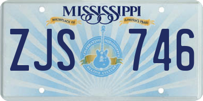 MS license plate ZJS746