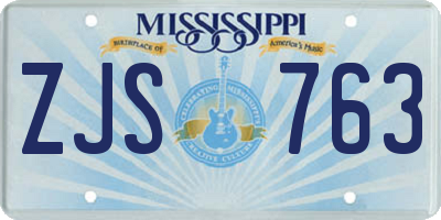 MS license plate ZJS763