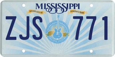 MS license plate ZJS771