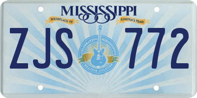 MS license plate ZJS772