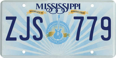 MS license plate ZJS779