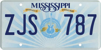 MS license plate ZJS787