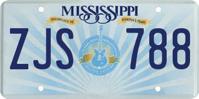 MS license plate ZJS788
