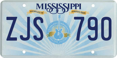 MS license plate ZJS790