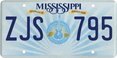 MS license plate ZJS795