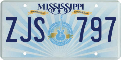 MS license plate ZJS797