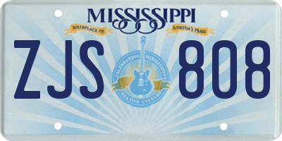 MS license plate ZJS808
