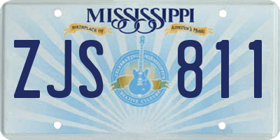 MS license plate ZJS811