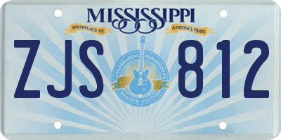 MS license plate ZJS812
