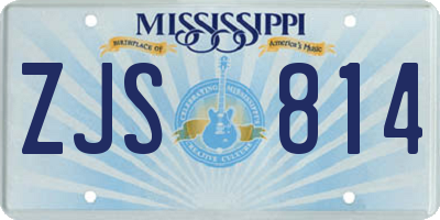 MS license plate ZJS814
