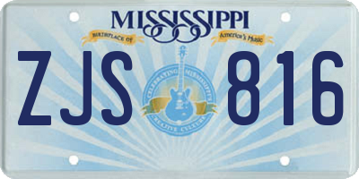 MS license plate ZJS816