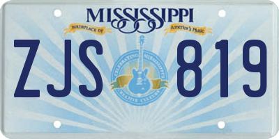 MS license plate ZJS819