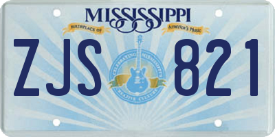 MS license plate ZJS821