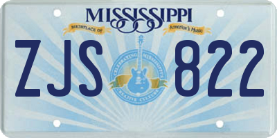 MS license plate ZJS822