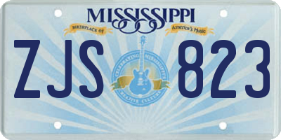 MS license plate ZJS823