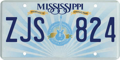 MS license plate ZJS824