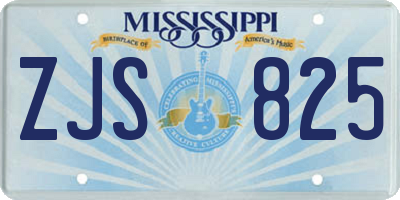 MS license plate ZJS825