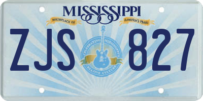 MS license plate ZJS827