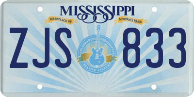 MS license plate ZJS833