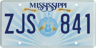 MS license plate ZJS841