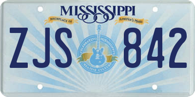MS license plate ZJS842