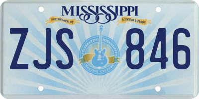 MS license plate ZJS846