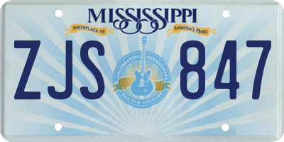 MS license plate ZJS847