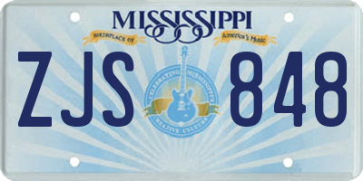 MS license plate ZJS848