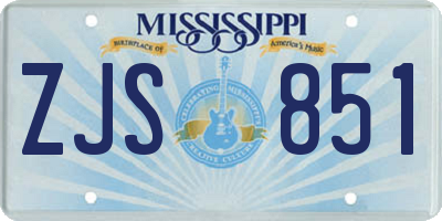 MS license plate ZJS851