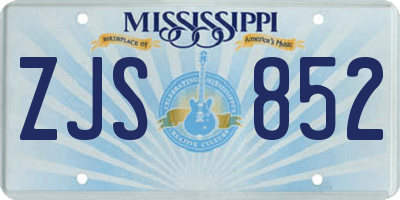 MS license plate ZJS852