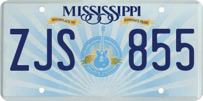 MS license plate ZJS855