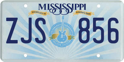 MS license plate ZJS856