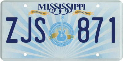 MS license plate ZJS871