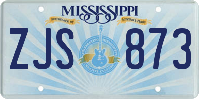 MS license plate ZJS873