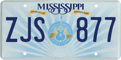 MS license plate ZJS877